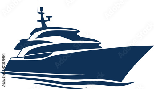  Luxury Yacht Motorboat Vector Icon