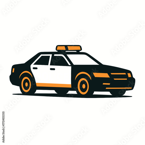 Police Car Patrol Vehicle Vector Icon