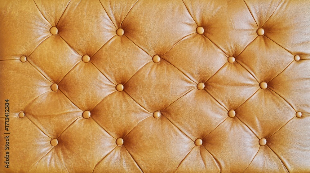 Obraz premium Rich Tan Tufted Leather Texture Detailed Close Up