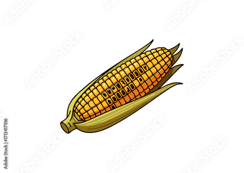 roasted corn icon, autumn harvest style
