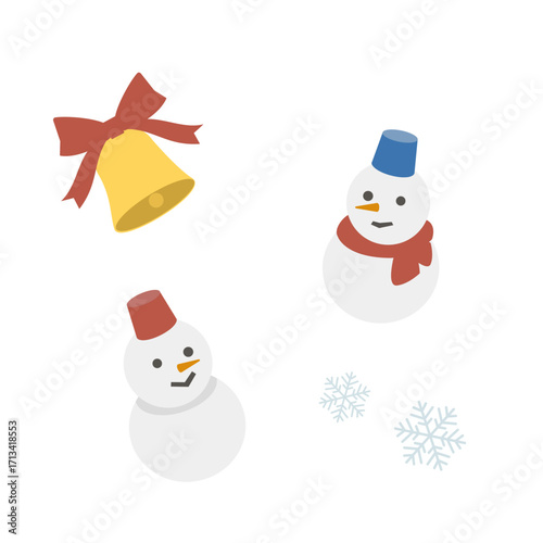 かわいい雪だるまのイラスト
