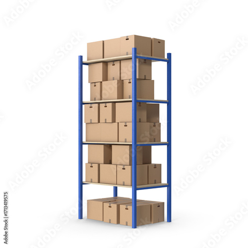 3d render of a pallet with a box with boxes