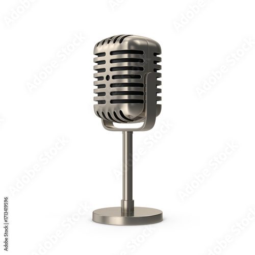 vintage microphone isolated on white