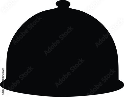 Classic serving cloche silhouette symbol food presentation restaurant service dish cover object icon