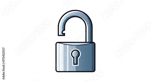Unlock security concept illustration of open padlock for privacy and access control solutions vector