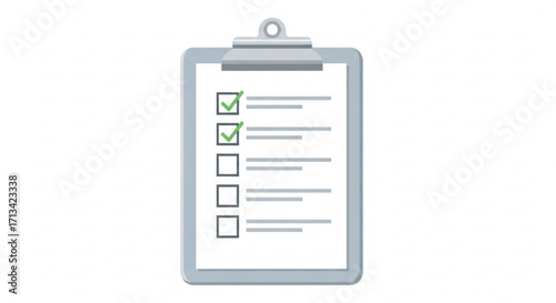 Clipboard checklist task list with check marks and empty boxes for project management and todo list