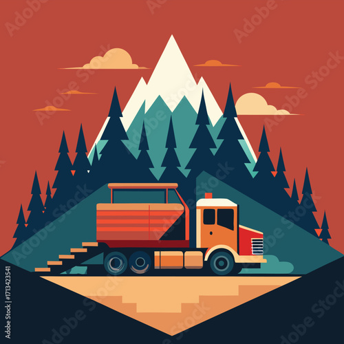 vector illustration of a truck