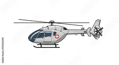 Air ambulance helicopter vector illustration emergency medical service transportation aircraft rescue vehicle