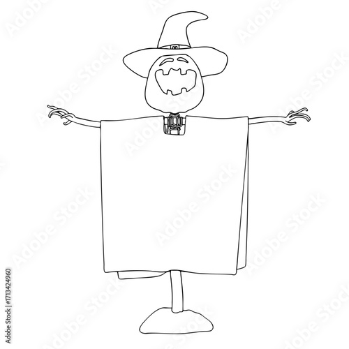 AI Vector Halloween Pumpkin on Cross 2025 01-03 Stroke