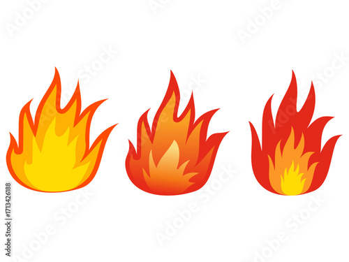 Cartoon Fire Flames Illustration with Heat Effect
