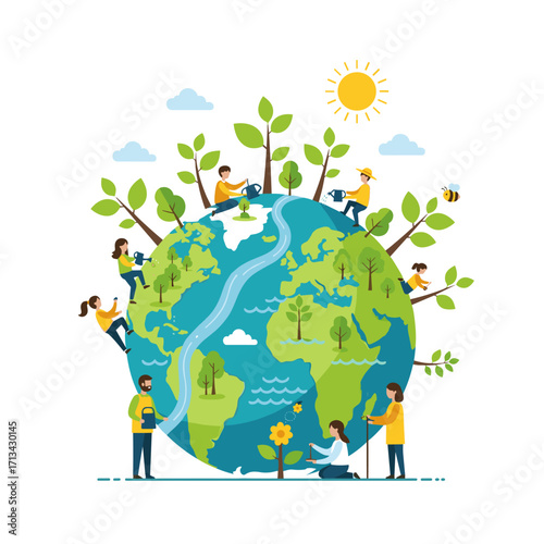 Global environmental care and tree planting