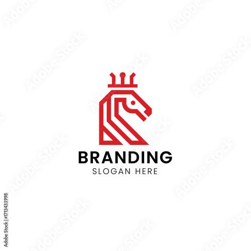 minimalist animal horse geometric symbolic logo