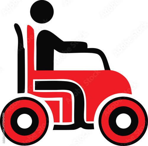 Accessible mobility icon symbolizing wheelchair user representation and independence for people with disabilities and senior citizens