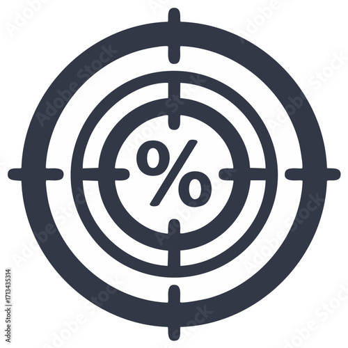 Target with Percentage Sign Symbolizing Financial Goals or Sales Concept