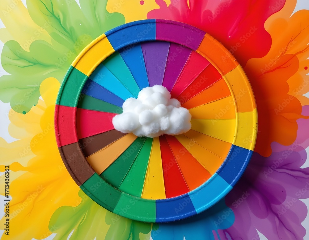 Obraz premium Color Wheel with Cloud Center and Gradient Background