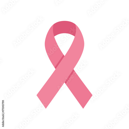 Pink Ribbon Breast Cancer Awareness Symbol Isolated on White Background