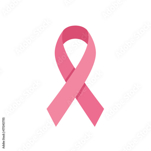 Pink Ribbon Breast Cancer Awareness Symbol Isolated on White Background
