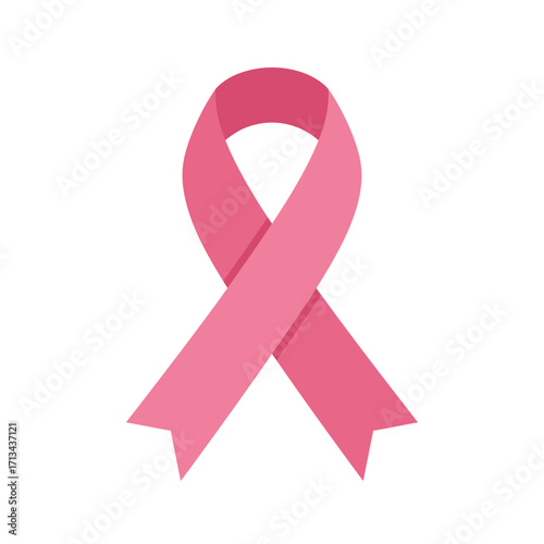 Pink Ribbon Breast Cancer Awareness Symbol Isolated on White Background