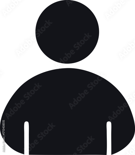 Simple person icon silhouette representation for user profiles digital representation of individual identity minimalist human symbol