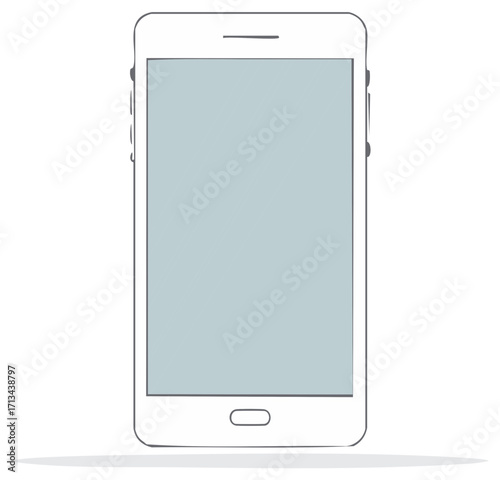 Modern smartphone with clean design and light blue screen displaying subtle reflections