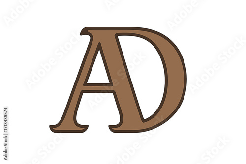 Elegant AD monogram logo design. Classic serif letters A and D icon. Luxury business initial emblem for branding. Professional corporate identity vector symbol illustration.
