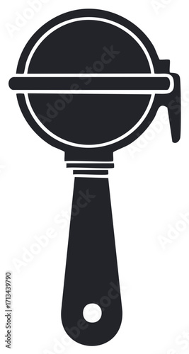 Coffee portafilter illustration icon for espresso machines black design flat design vector graphic