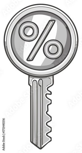 Discount Deal Illustration Depicts Sale Promotion with Percent Symbol Key