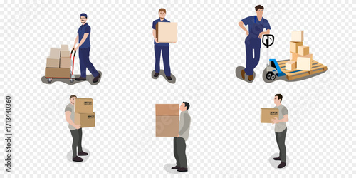 Man and woman holding boxes in hands, moving to office, changing housing or buying new apartment isolated flat cartoon characters.