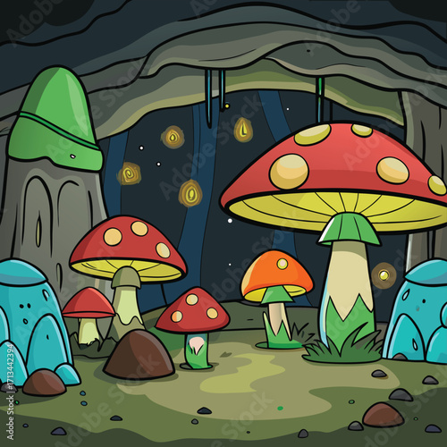 mushrooms in the forest