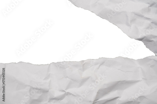 Torn white paper abstract background revealing a clean bright void space texture
