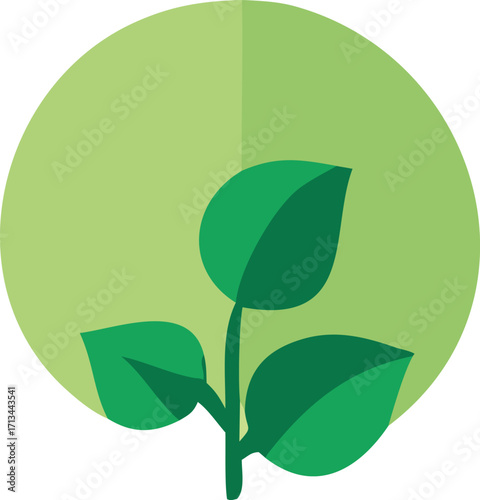 Simple green sprout emerging from soil symbol representing growth and new beginnings organic life cycle concept