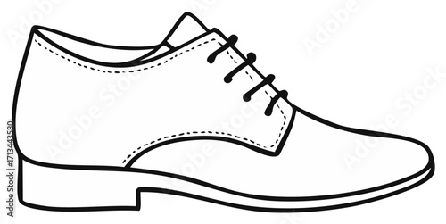 Black outline drawing of a classic men's formal dress shoe with laces, perfect for style and business