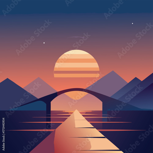 pyramids at sunset