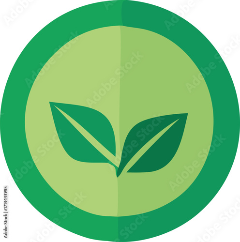 Green leaves emblem symbolizing nature growth health sustainability organic eco-friendly lifestyle and environmental awareness