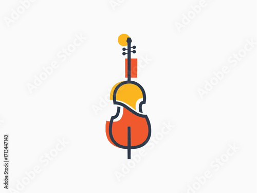 Vibrant cello illustration perfect for music education materials and concert promotions using scalable design