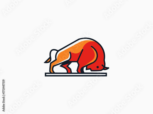 Bold bull logo design symbolizing strength and stability for financial and investment brands