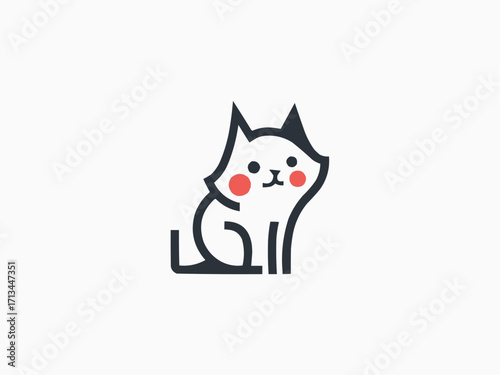 Adorable minimalist cat logo design for pet businesses, modern and stylish, easily scalable vector