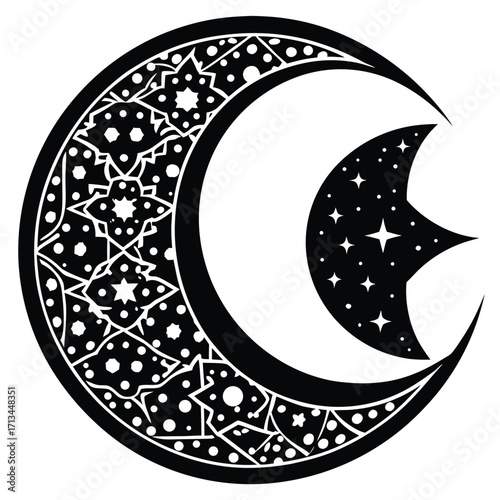 yin yang symbol with floral pattern