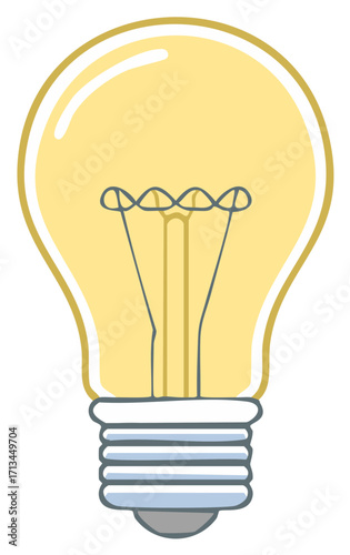 Glowing lightbulb illustration showcasing illumination innovation and creative thinking