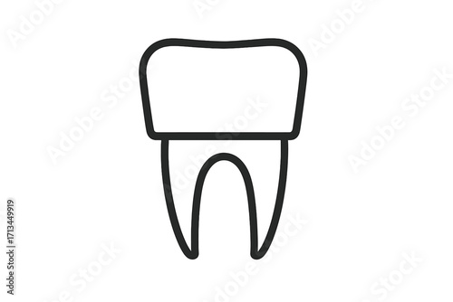 Tooth line icon. Dental care pictogram. Simple dentist stomatology outline symbol for web, app, and graphic design. Oral hygiene and health concept. Vector illustration.