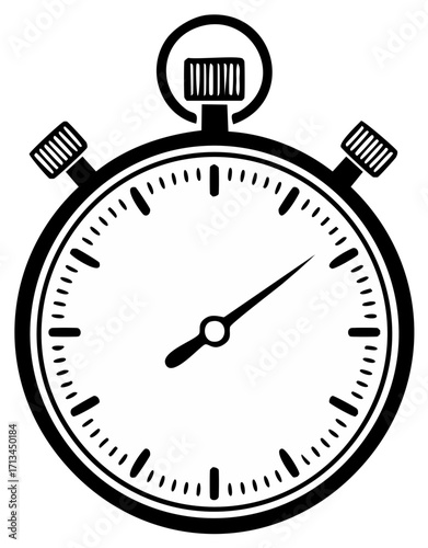 Illustration of a stopwatch timer showing time, competition and measurement