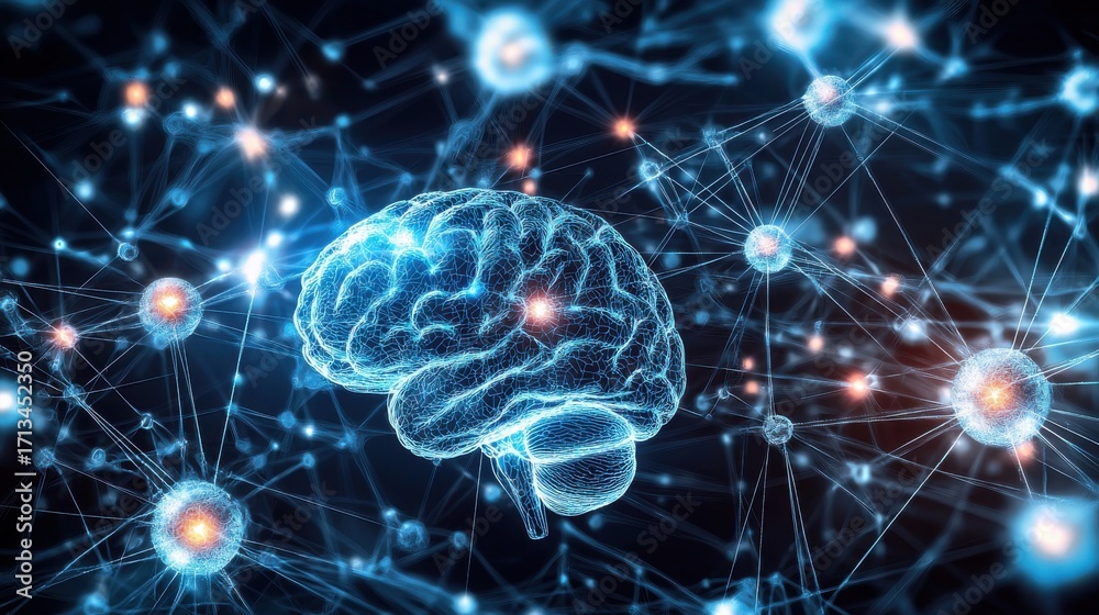 Obraz premium Brain network connections concept