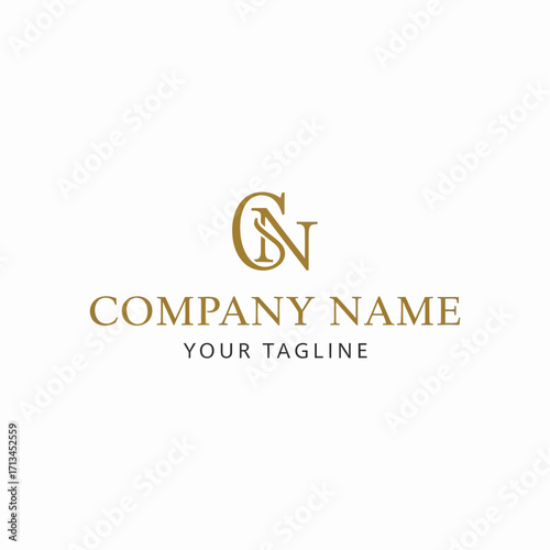 Elegant CN or NC monogram logo design with a classic serif font, suitable for a luxury brand or business.