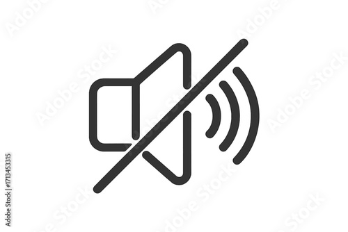 No music and sound off icon concept. Mute button vector illustration for user interface. Silent mode symbol. Audio prohibited and volume off sign for web design and apps.