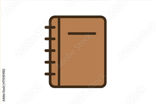 Spiral notebook icon. Notepad, diary, and journal vector symbol. Concept for education, school, and business stationery. Minimal linear pictogram for web, app, logo design.