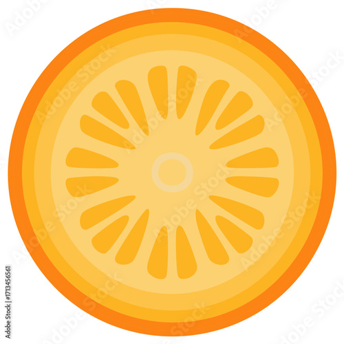 Vibrant Citrus Slice Illustration Fresh Fruit Segment Graphic Design Element
