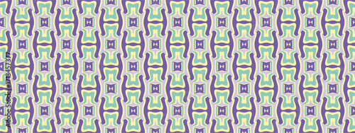 A repeating geometric pattern of interlocking shapes in muted pastel colors creates a visually engaging abstract background suitable for design projects.