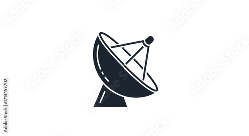 Satellite dish antenna vector illustration for communication technology and signal transmission design concept