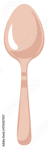 Elegant pastel pink spoon kitchen utensil single flatware object illustration design