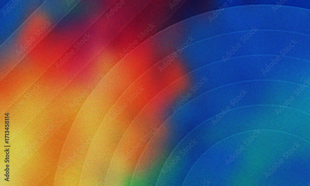 Obraz premium Abstract background with concentric arcs and vibrant color gradients of red orange yellow and blue